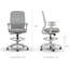 Tabouret de travail HON Nucleus, repose-pieds réglable, filet brouillard, tissu Aspen, structure blanche-125026844-125026843