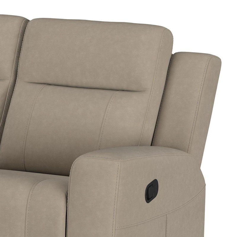 Upholstered Motion Reclining Sofa, Taupe