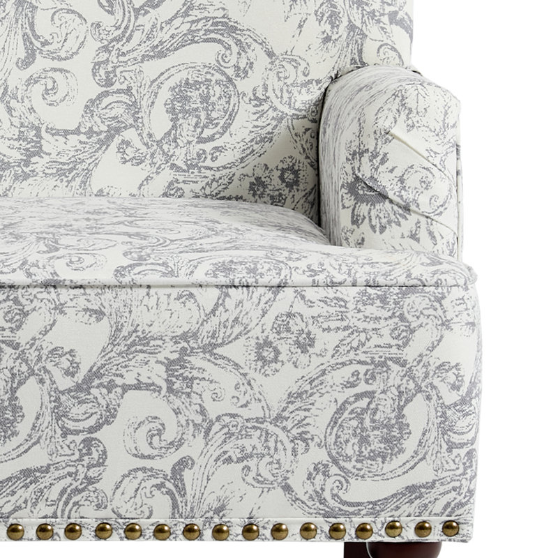 Fauteuil Glenetta Iliana, Chenille gris pâle