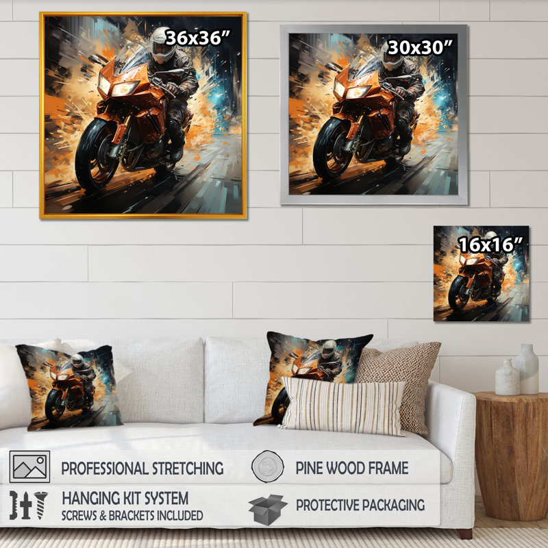 Thrill Of The Ride - Moto, Toile tendue, H 24 po x l 24 po