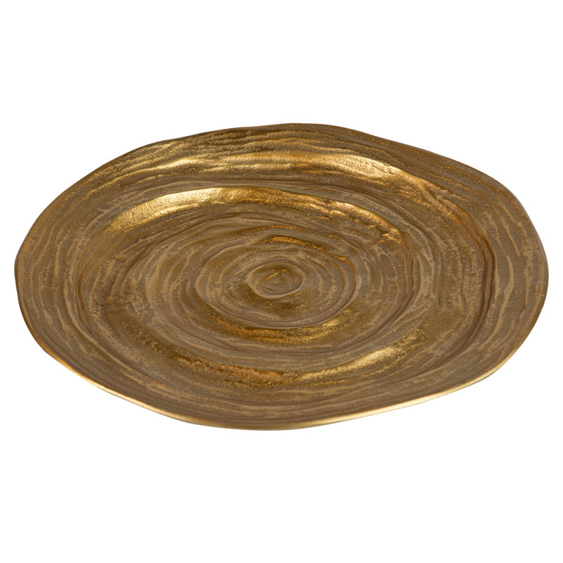 Aluminum Tray, 4cm H x 35cm W x 35cm D, Gold