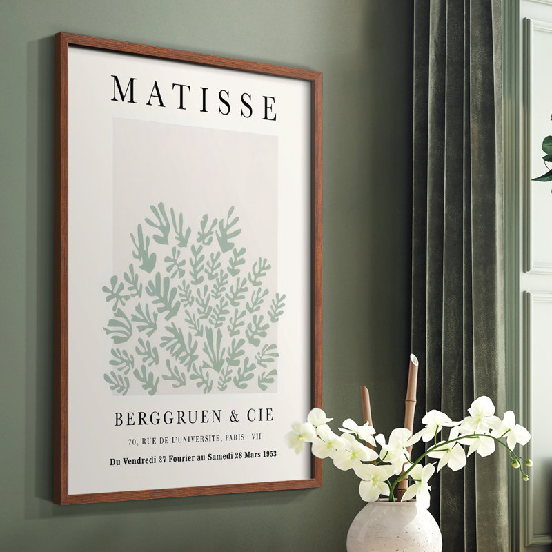Matisse CLXXIII Framed Print - Solid Wood, 14" H x 11" W, Brown