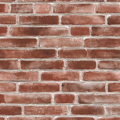 Peel and Stick Wallpaper Red Brick rustic modern Agedindustry vintage architecture solid Contact Paper Removable Self Adhesive Wall Mural Wall Decor for Bedroom Kitchen Cabinets 24in x 118in