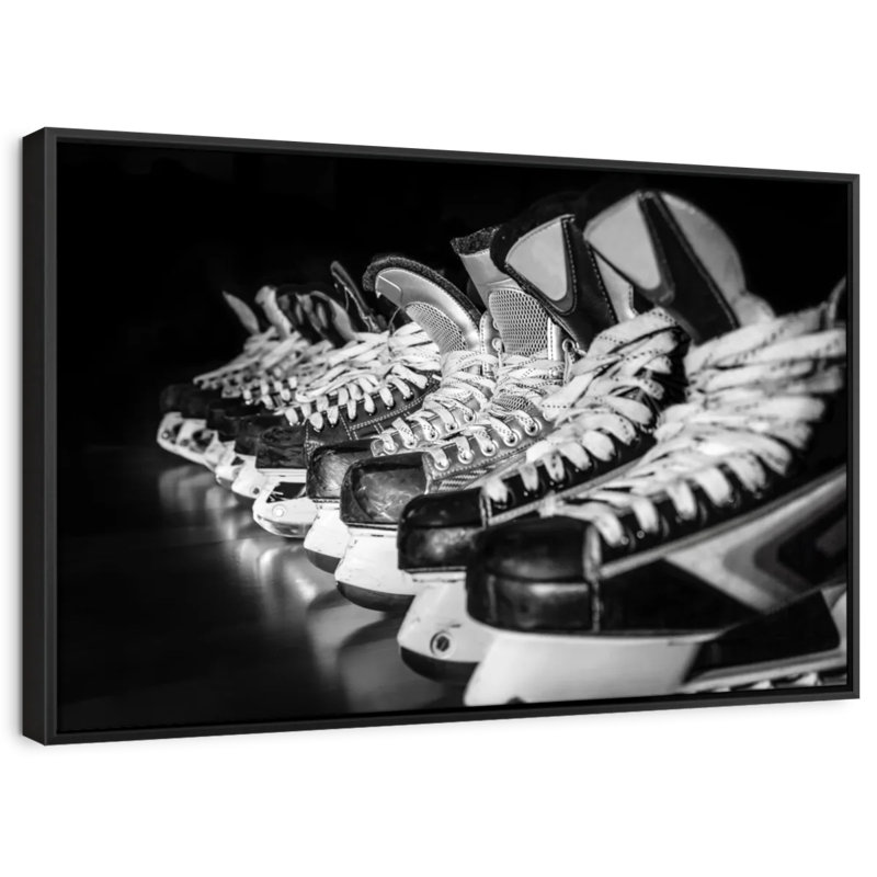 Ice Hockey Skates Canvas Print, 17" H x 25" W