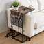 Table d'appoint en forme de C avec station de recharge, table de chevet pour canapé - Organisateur suspendu, petite table d'appoint mince pour salon et coin lecture-1127275060
