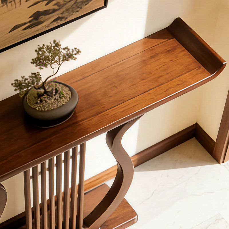 Console rétro de style chinois, 35.4" H x 47.2" W x 15.7" D