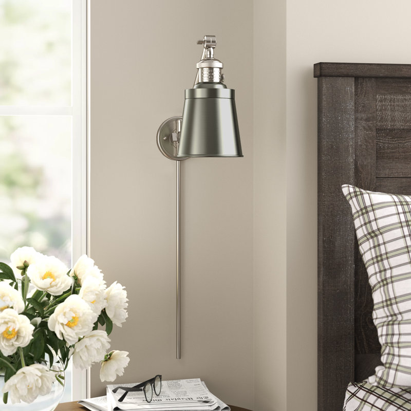 Lavender Hill Swing Arm Sconce, Brushed Satin Nickel