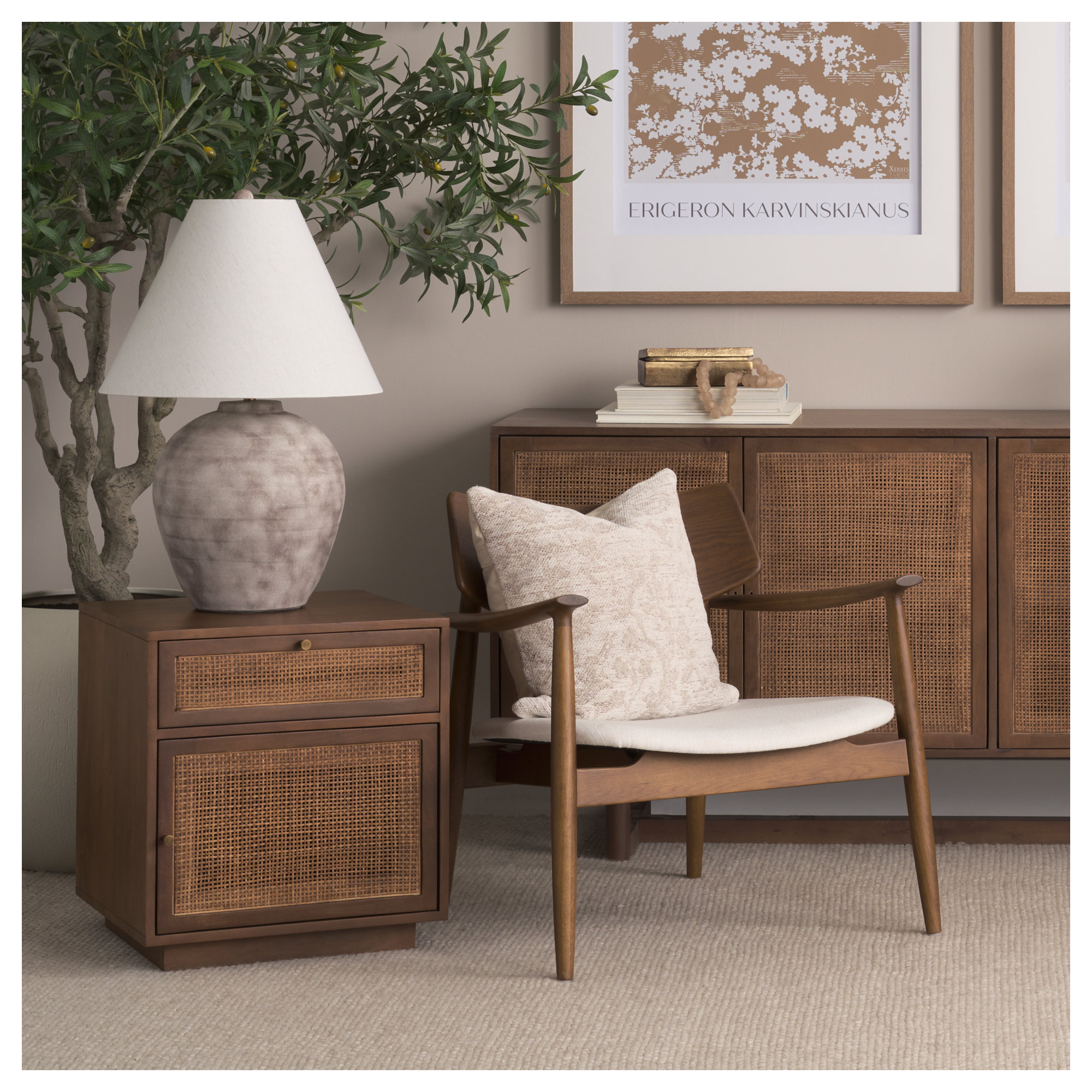 Cinna End Table With Storage, Medium Brown