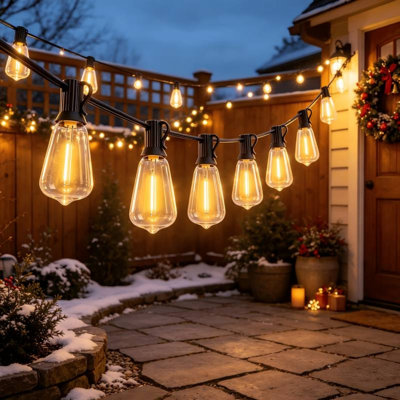 150 pi Très longues lumières solaires d'extérieur avec 75 ampoules St38, panneau solaire robuste, ensemble d'éclairage 8 modes imperméable avec télécommande