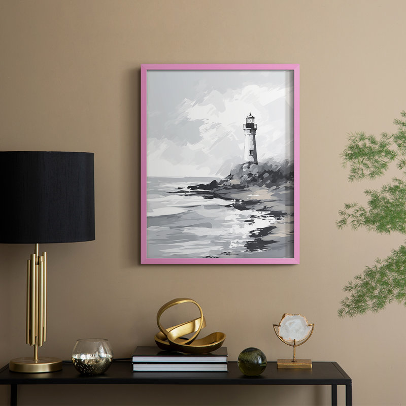NAUTICAL Series Dxxviii, reproduction encadrée - bois massif, H 15 po x l 12 po, Rose