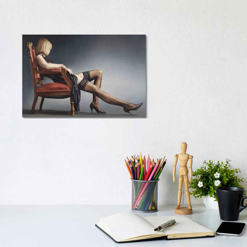 Passively Evocative In Chair by Paul Kelley - Wrapped Canvas Print, 20.32 cm H x 30.48 cm W
