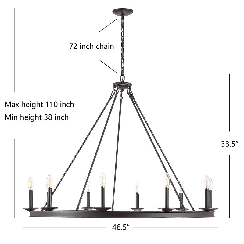 Natividad 10 - Light Chandelier, Oil Rubbed Bronze, 10 Lights