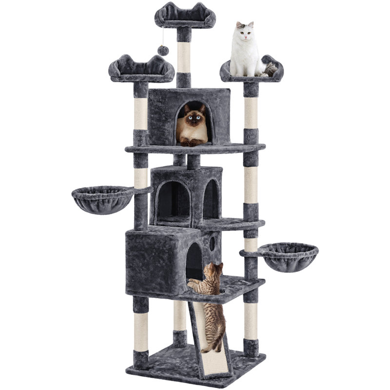 192cm H Cat Tree, Dark Grey