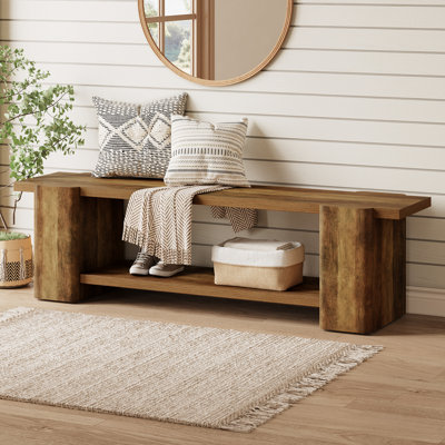 Banc l 62,6 po avec rangement, conception à 2 niveaux