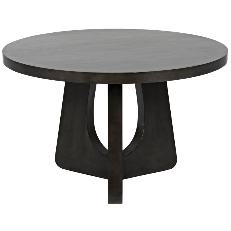 Nobuko Round Mahogany Wood Dining Table, 48" L x 48" W