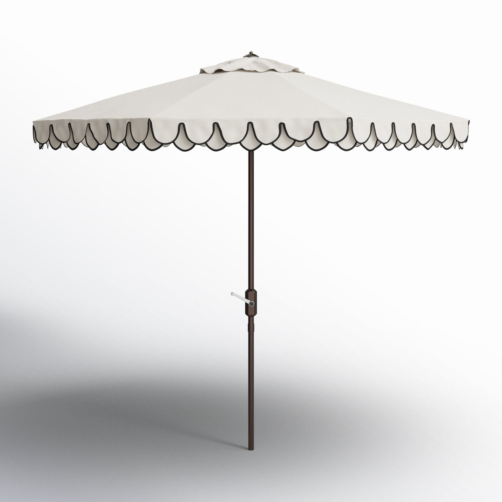 Iago Outdoor Umbrella, Ivory/Black, Brown