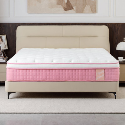 Grand matelas hybride 12 po avec mousse à mémoire de forme rafraîchissante et ressorts ensachés - Housse en tricot respirant pour un soutien accru et une isolation des mouvements