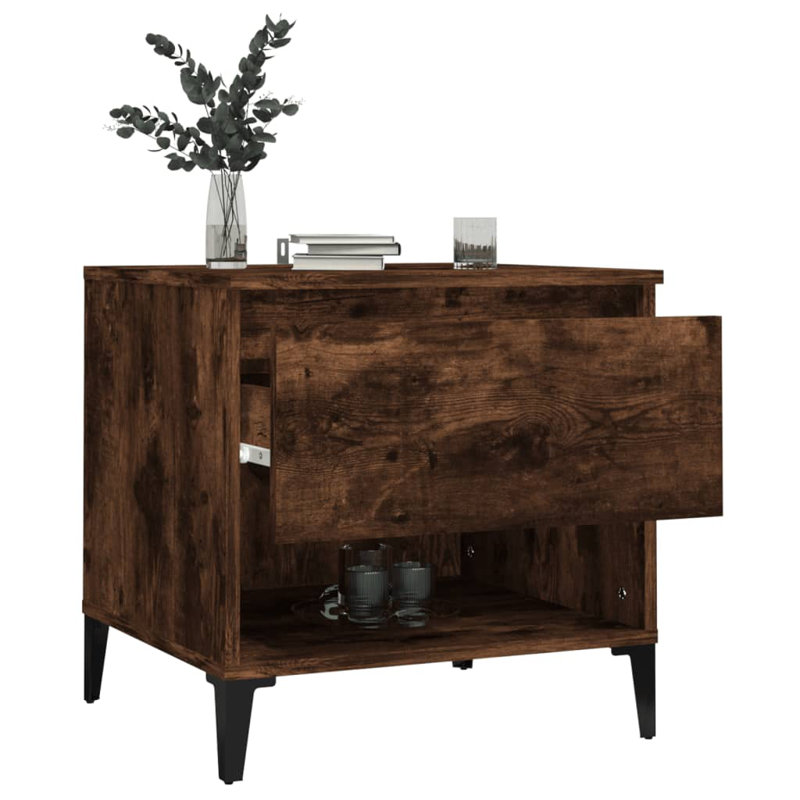 Leegan Side Table Set, Smoked Oak