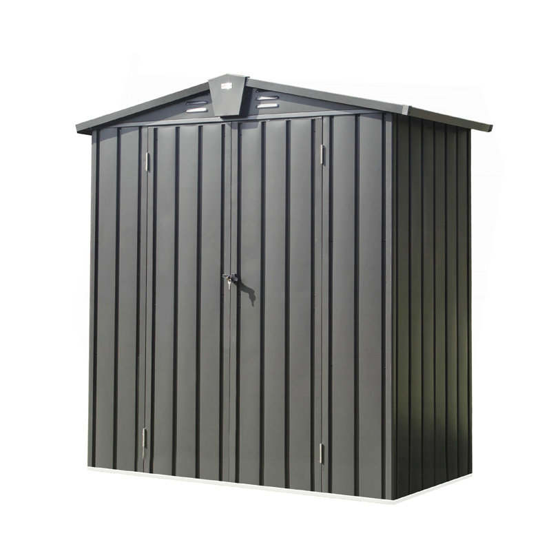 Outdoor Storage Shed 5.7X3 FT,Metal Outside Sheds&Outdoor Storage Galvanized Steel,Tool Shed With Lockable Double Door For Patio,Backyard,Garden,Lawn (5.7X3ft, Dark Gray)