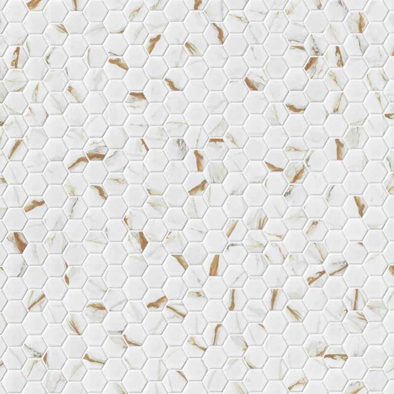 Carrelage mural en porcelaine mate 11 po x 13 po Calacatta