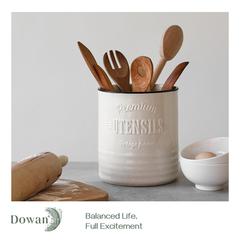 Ceramic / Porcelain Round Utensil Crock