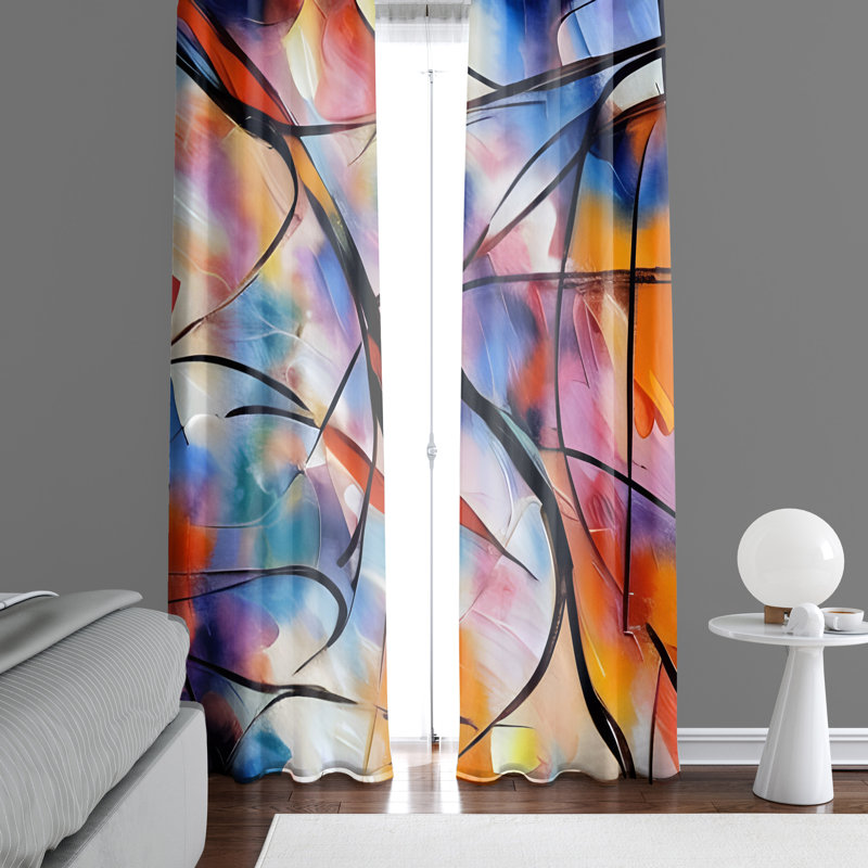 Paire de rideaux semi-transparents en polyester Denajah, L 40 po x L 61 po