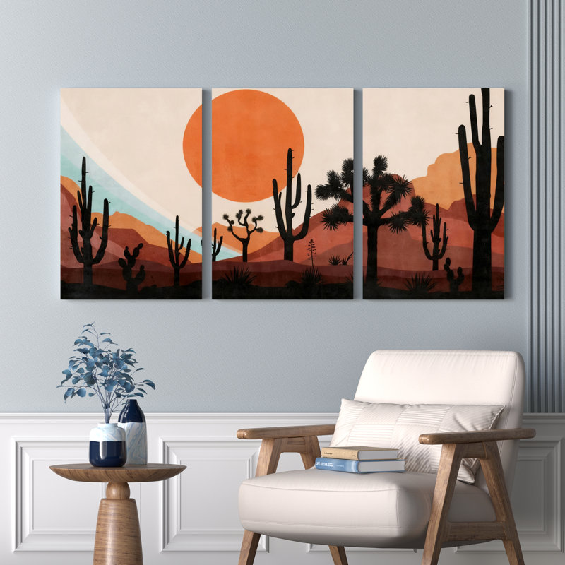 Ensemble de 3 tableaux sur toile tendue, H 36 po x l 72 po