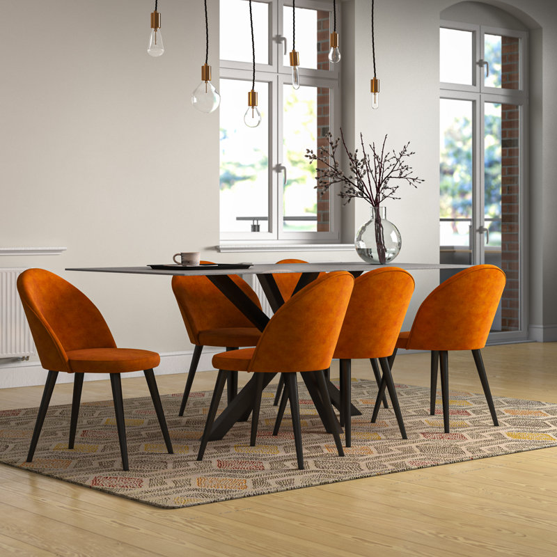 Briallen 6 - Person Dining Set, Rust/Black