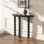 Console demi-cercle en bois massif noir-2110915080
