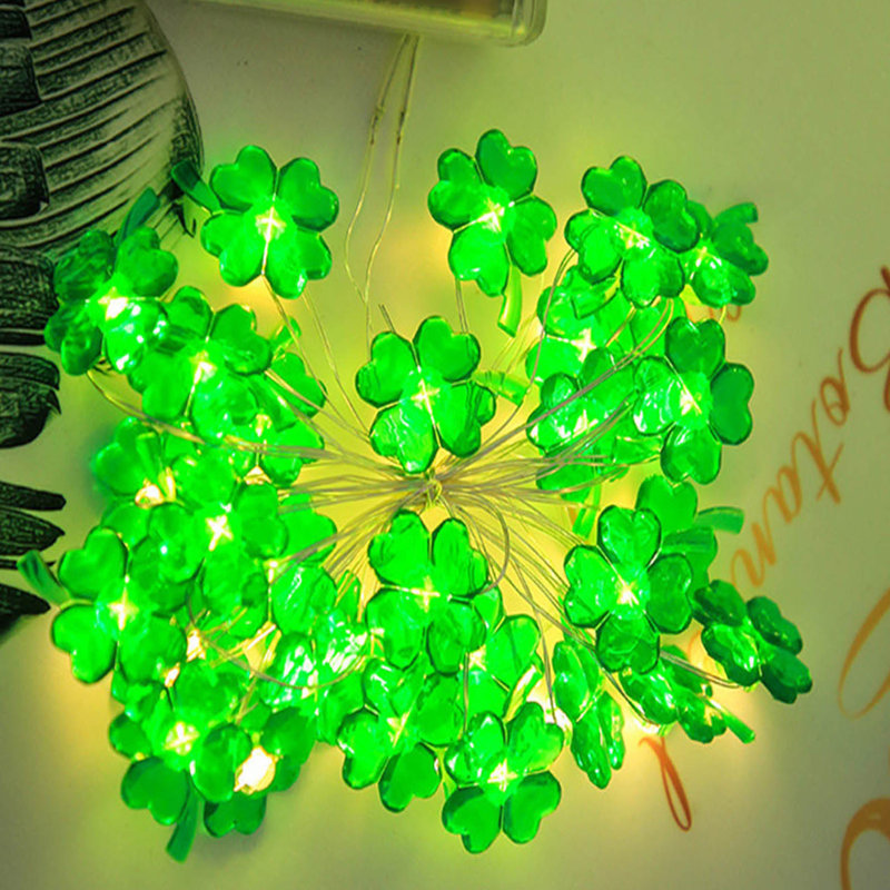 Guirlande irlandaise, guirlandes de lumières, fête de la Saint-Patrick, guirlandes décoratives, guirlande de lumières
