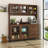 63" W Large Kitchen Hutch Cabinet, Freestanding Pantry Cabinets Storage Kitchen Cupboard with 4 Doors, 4 Drawers & Microwave Shelf-154007526