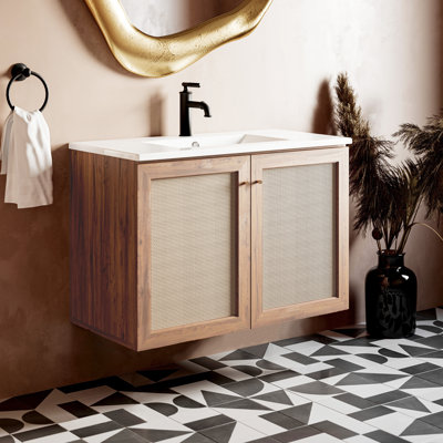 Meuble-lavabo mural en chêne classe 36