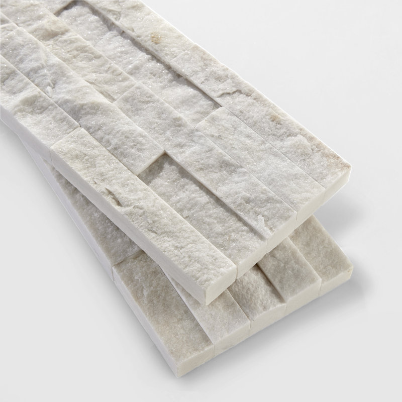 Slender Strip 3in.x12in. Split Face Marble Wall Tile, Porcelain