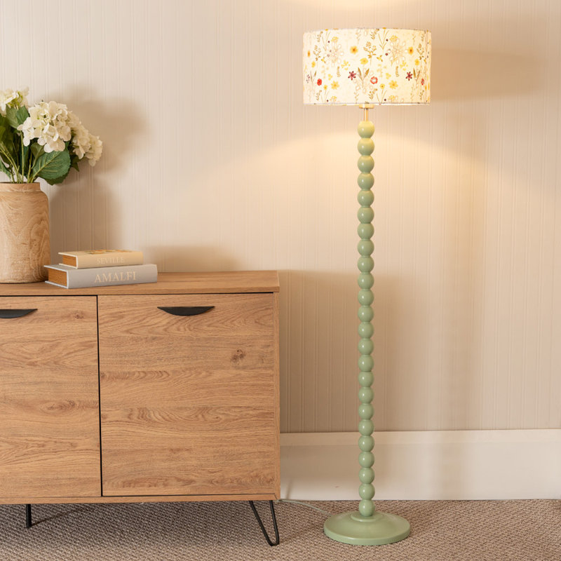 Aryianna 145cm Traditional Floor Lamp, Green, No
