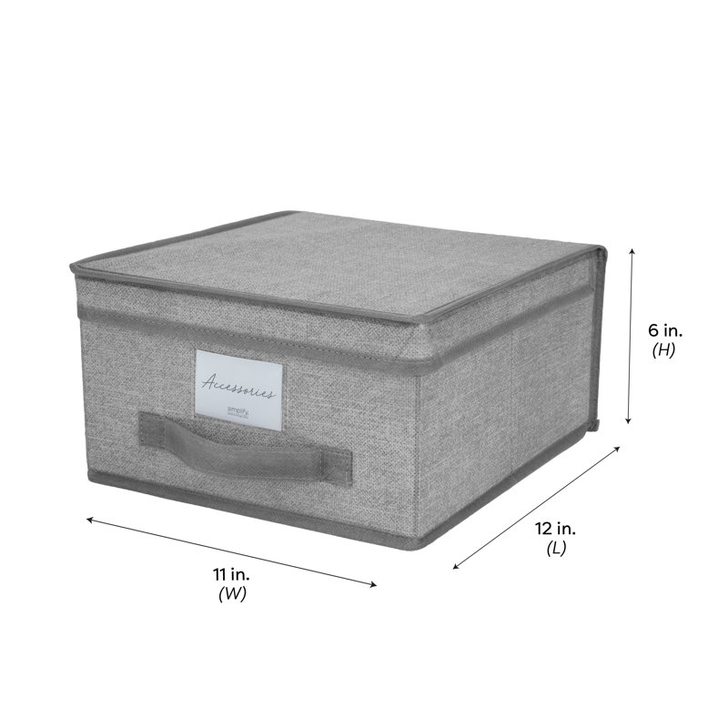Simplify Fabric Decorative Bin, 6.1" H x 11.81" W x 11.02" D