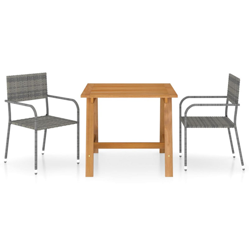 Bonneanne 2 - Person Patio Dining Set with Rectangular Table, Grey