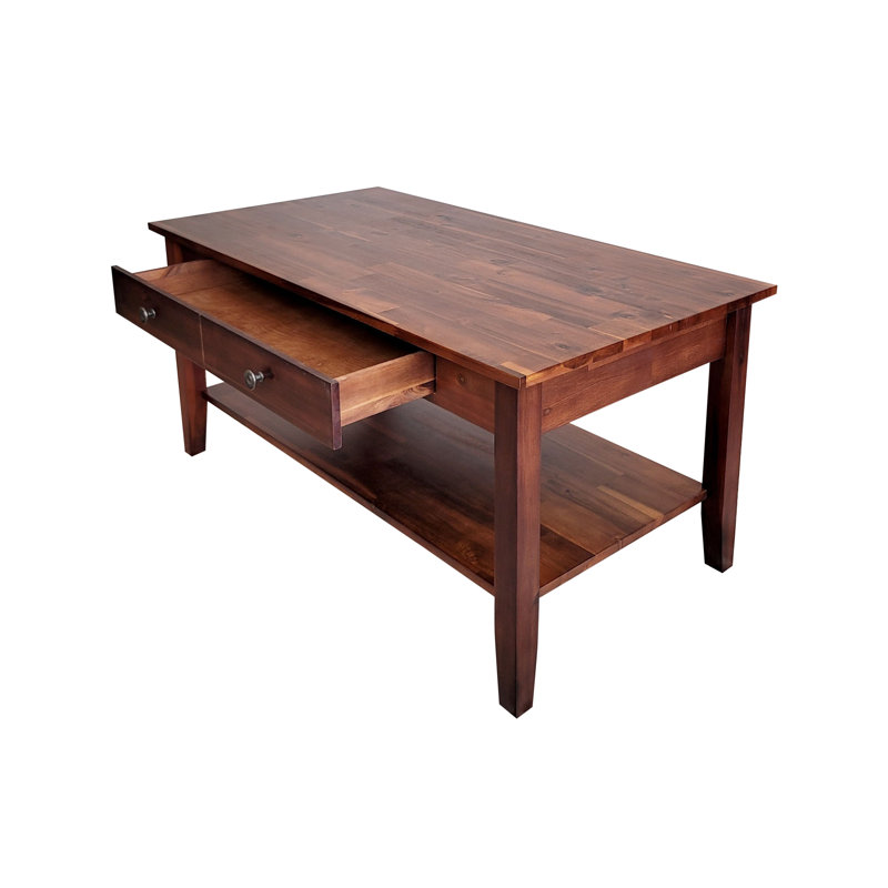 Ambrianna Solid Wood Single Coffee Table, Mahogany