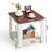 Farmhouse End Tables Set of 2 With 2-Tier Storage Shelf, Large Square Side Table With 4 Solid Wood Square Legs, Small Coffee Table For Living Room, White-1234809569-1233622050