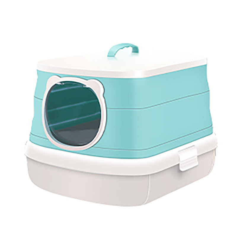 Toilette pour chat moderne et pliable avec litière, Vert