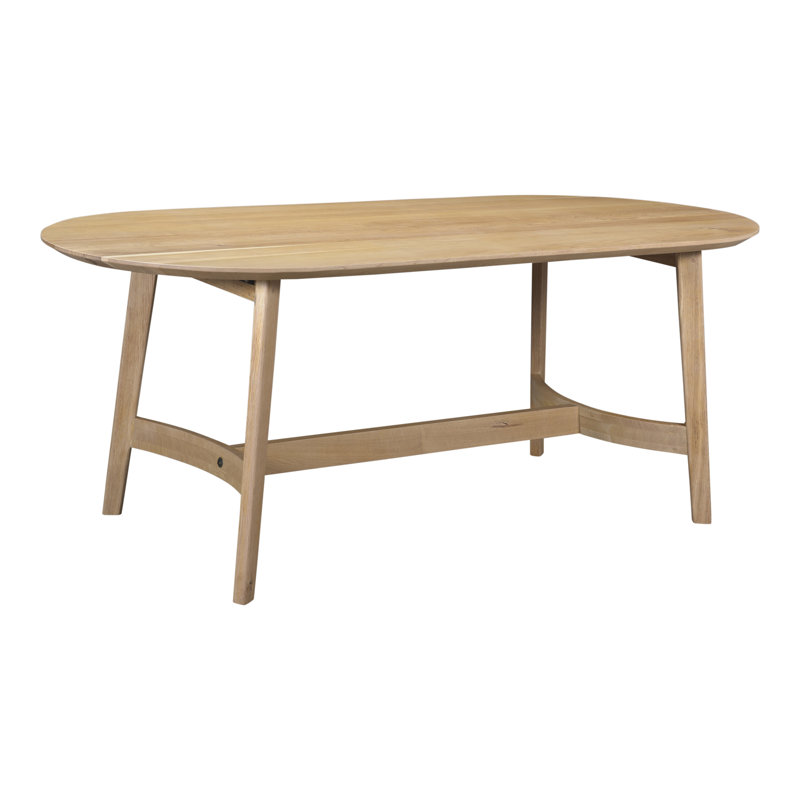 Table de salle à manger en chêne massif Signa, Brun foncé, L 36 po x L 76 po