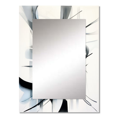Abstract Neutral XII - Geometric Unique Mirror, Black Large Wall Mirror, Printed Metal Art