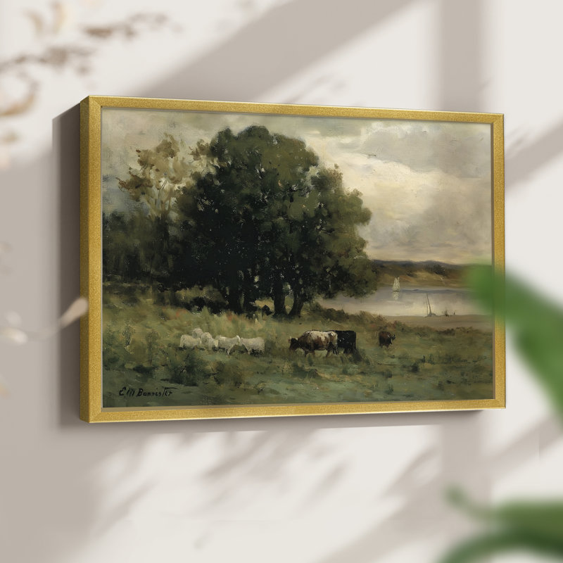 Paysages rétro-dxliv-impression encadrée, H 22 po x l 28 po, Doré
