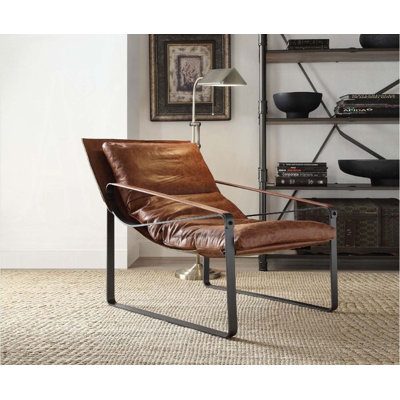 Quoba Accent Chair, Cocoa Top Grain Leather