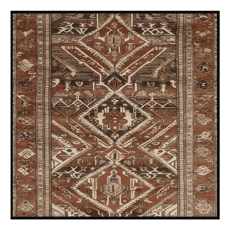 Tapis brun lavable à la machine, Carré 4 pi