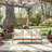 Terassi Outdoor Acacia Wood 3 Seater Sofa, Light Teak Finish With Beige Cushion