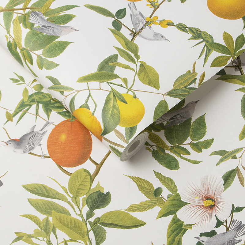 Floral Wallpaper Double Roll, White