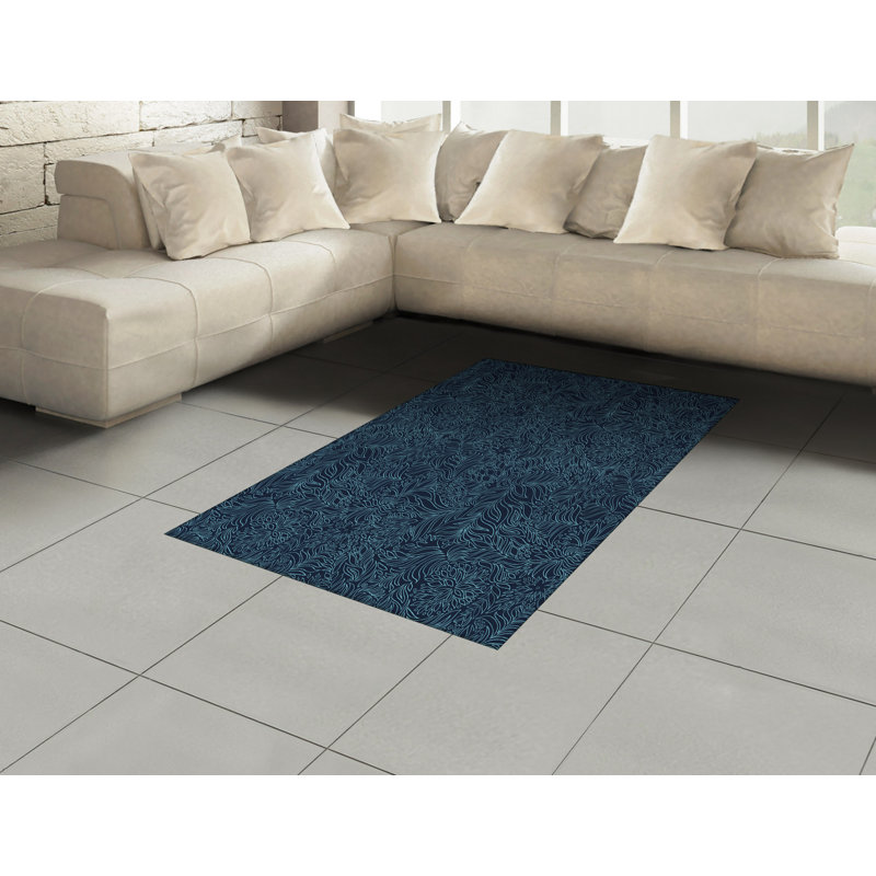 Dark Garden High Density Long Fiber Poly Threads Decorative Area Rug Carpet, Rectangle 4' x 5'8"