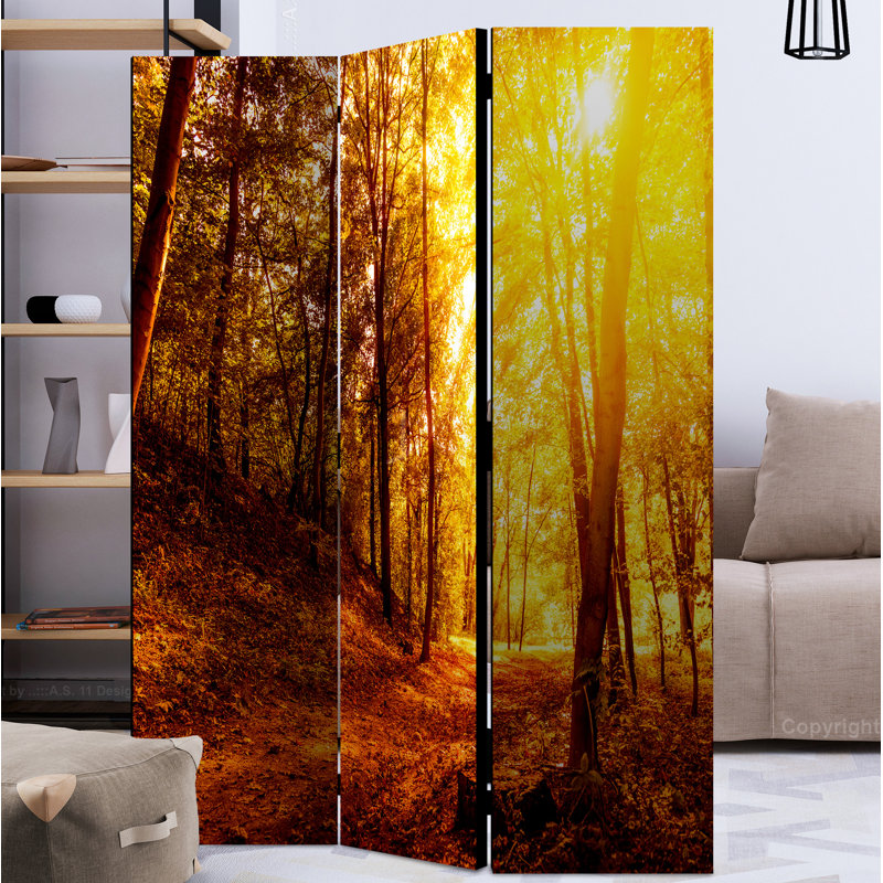 Manase 172cm H Solid Wood Folding Room Divider, 3