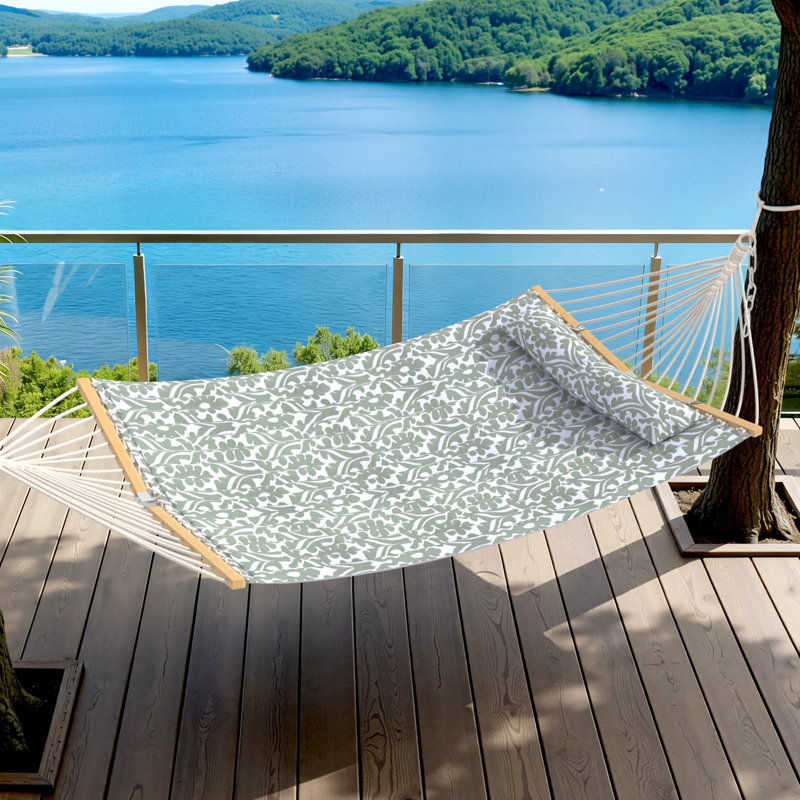 Hamac double classique, Motif floraux gris