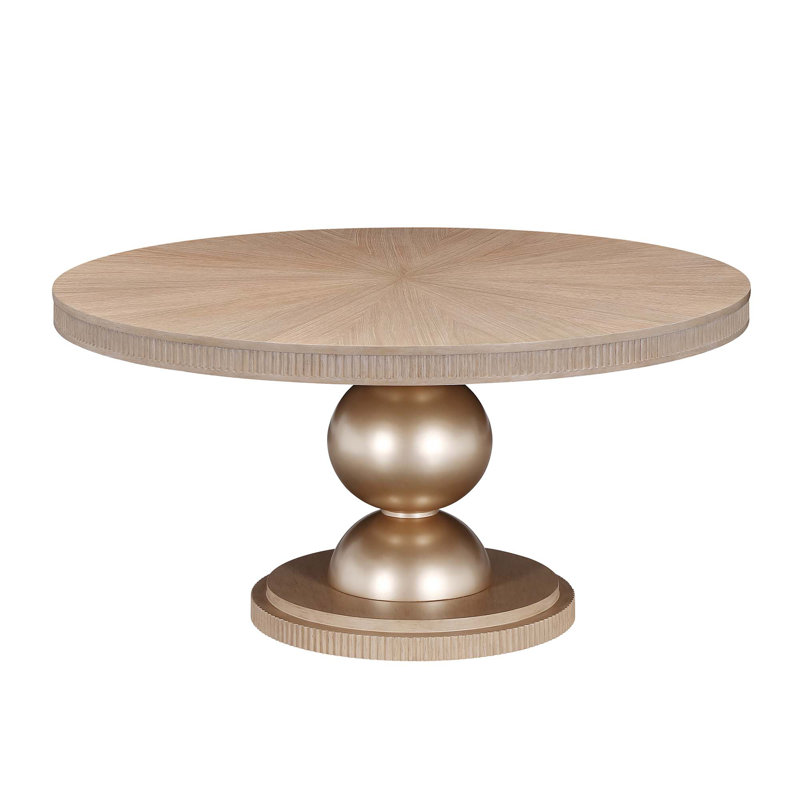 West Kensington Round Dining Table, Medium Yellow Wood